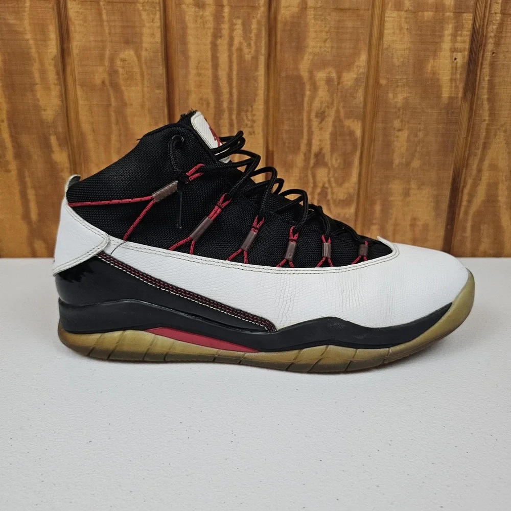 Air Jordan Prime Flight Shoes Mens Sz 10 White Black Gym Red 616846-101